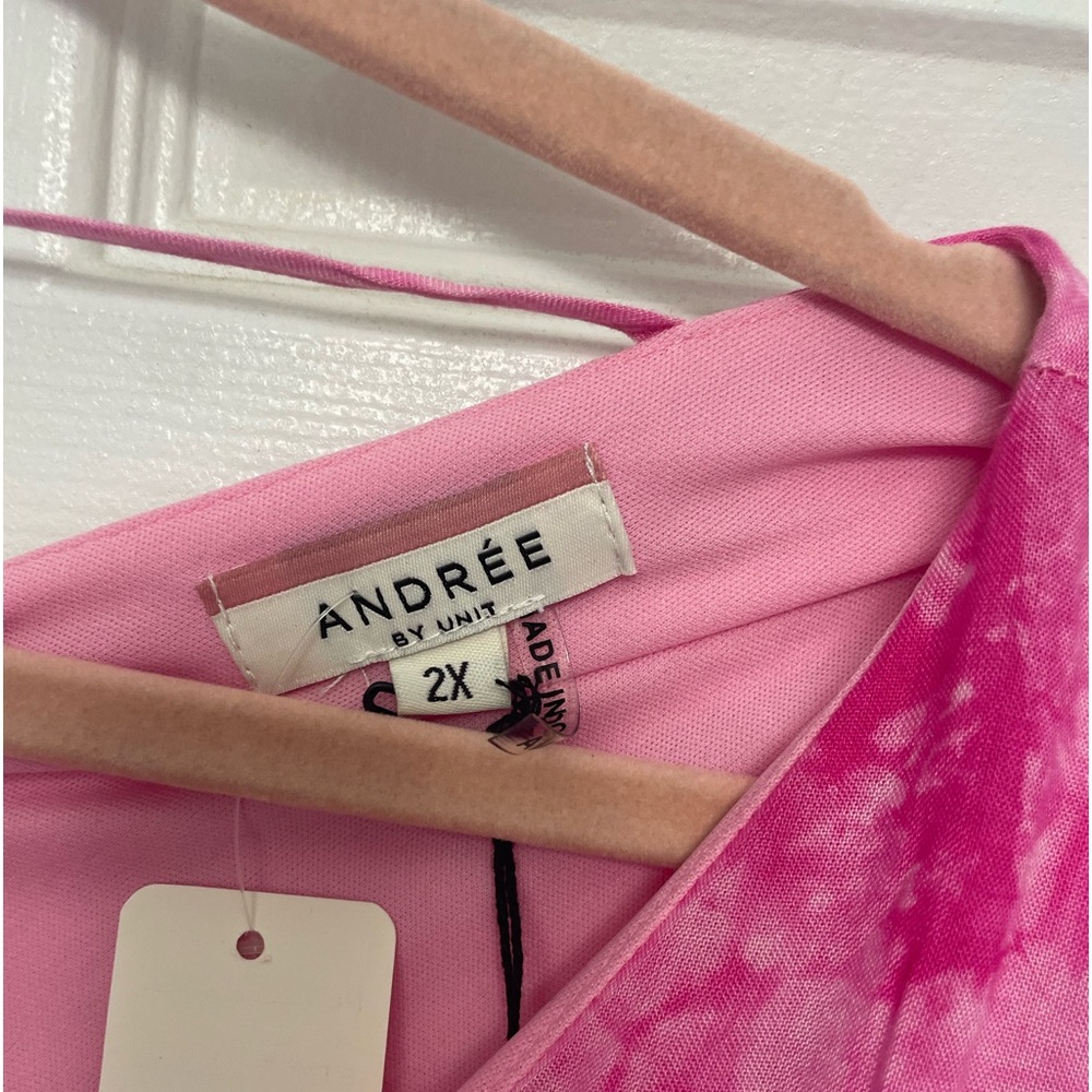 2X NWT Andree By Unit Pink Tie Dye Dress - Picture 3 of 3